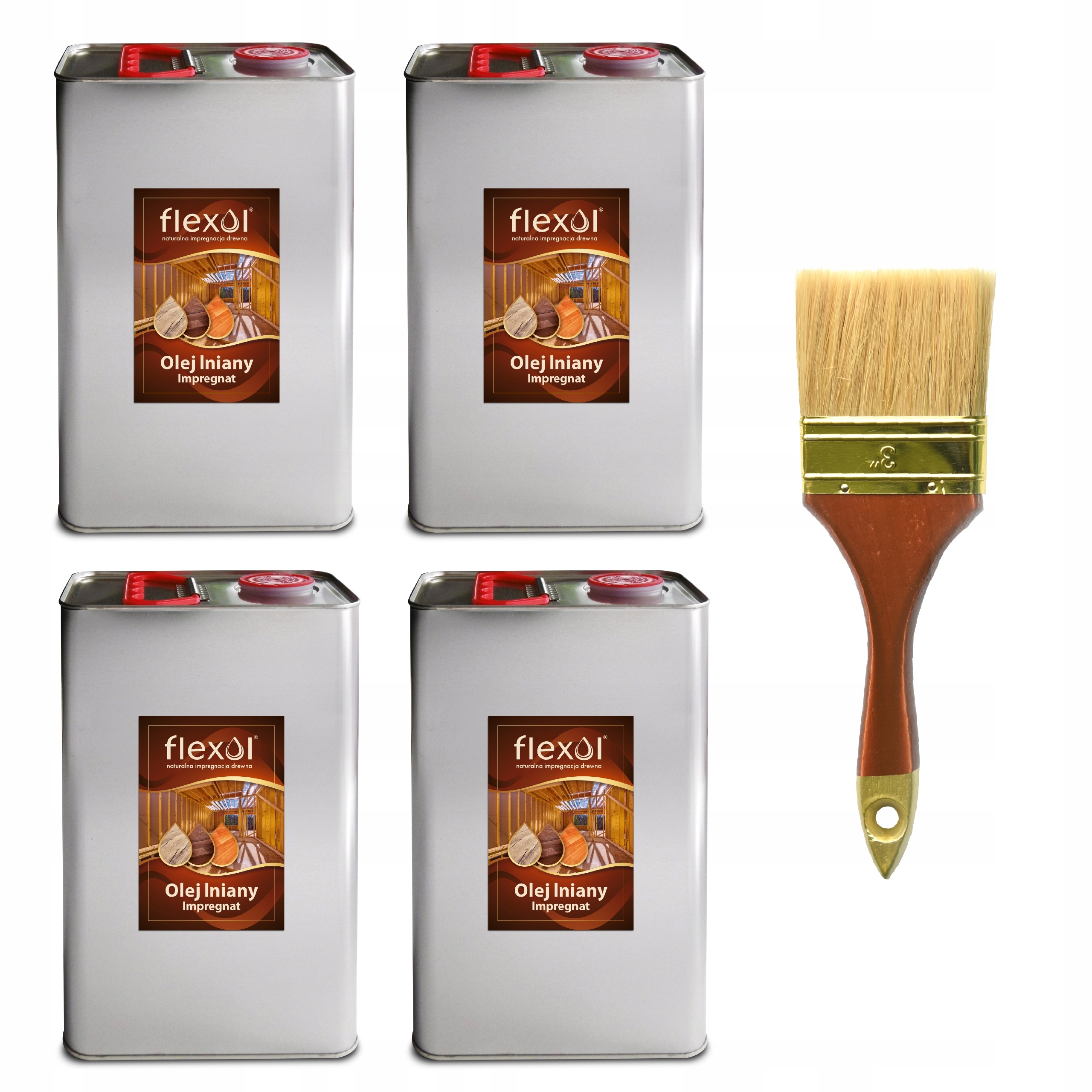 Flexol ľanový olej na drevo, bezfarebný, 4x5 l